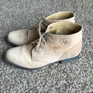 Ariat Cream Lace-Up Ankle Booties